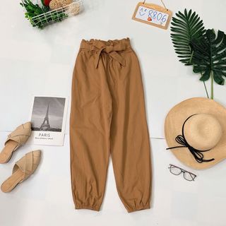 Quần jogger bo thun cột dây nơ