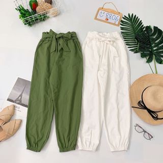 Quần jogger bo thun cột dây nơ