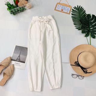 Quần jogger bo thun cột dây nơ