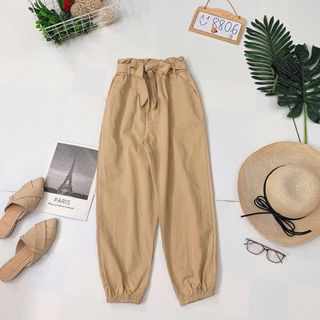 Quần jogger bo thun cột dây nơ