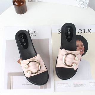 Dép nhựa nữ đẹp đế xuồng quai ngang chữ C xinh xắn DNU05