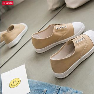 Giầy mọi lười thể thao chun ngang giầy slip on vải nữ Hàn Quốc cao cấp đẹp giá rẻ 318 GVNU03