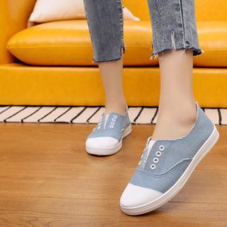 Giầy mọi lười thể thao chun ngang giầy slip on vải nữ Hàn Quốc cao cấp đẹp giá rẻ 318 GVNU03