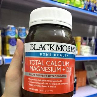 Viên uống Blackmores Total Calcium Magnesium D3 lọ 200 viên bổ sung canxi magie và d3