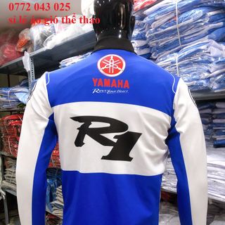 áo gió yamaha r1 trắng xanh