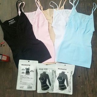 Áo 2 dây nhỏ croptop mặc trong vest co giãn cotton ôm sát Nhật Bản đẹp MUNAFIE AHD03