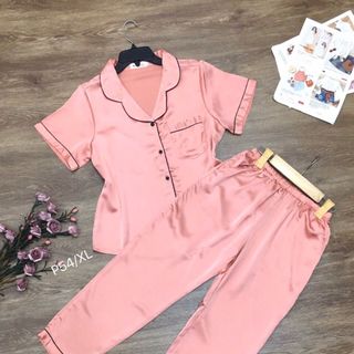 Đồ bộ Pijama Lụa Satin - quần dài viền màu -giá sỉ giá bán buôn