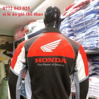 áo gió honda đỏ đen thể thao