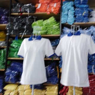 áo thun cá sấu trắng cổ xanh