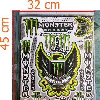 bộ decal monster mẫu to- đẹp 45cm- tem decal oto-xe máy- đạp điện