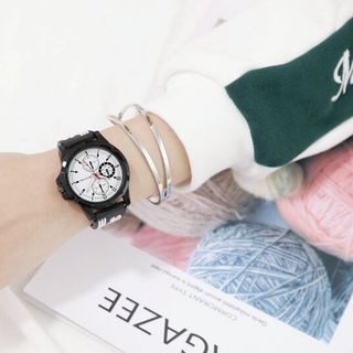 Đồng hồ nam nữ Mstianq dây cao su cao cấp 6 kim kiểu dáng thể thao