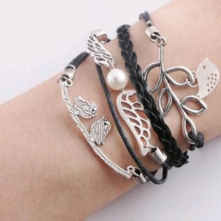 Vòng tay da nhiều tầng nhiều mẫu y hình