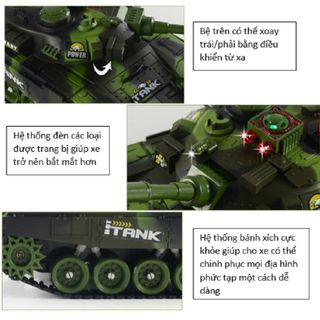 Xe Tank điều khiển từ xa pin sạc cỡ lớn T9995