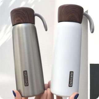 Bình giữ nhiệt vỏ tre vỏ trúc 450ml nhận in khắc logo theo yêu cầu