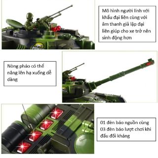 Xe Tank điều khiển từ xa pin sạc cỡ lớn T9995