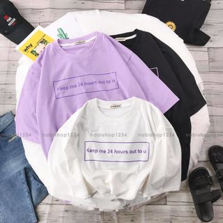 Áo thun unisex tay lỡ dễ thương