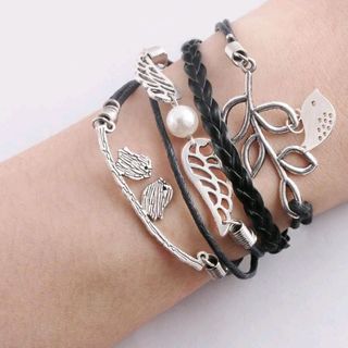 Vòng tay nhiều tầng vòng da nhiều tầng