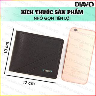 Ví nam DA XỊN có LÓT DA MỀM trơn họa tiết 2 sọc chéo nhiều màu- DIAVO