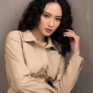 Đầm xoè kaki nâu kèm belt