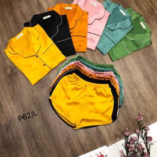 Đồ bộ Pijama lụa satin viền màu - giá sỉ giá bán buôn