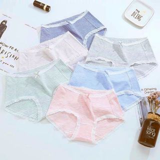 9125 - Quần Cotton Sọc Ngang Viền Ren