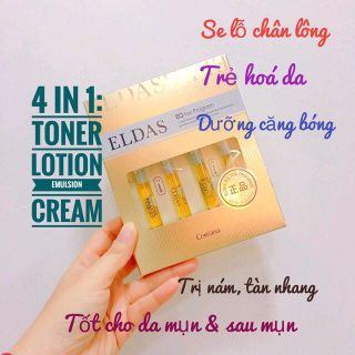 Hộp 4 Ống Tế Bào Gốc Eldas Trẻ Hoá Da Phục Hồi Da Trị Thâm Nám