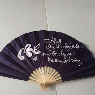 Quạt vải thư pháp