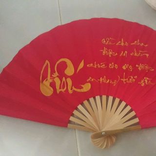 Quạt vải thư pháp