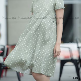 ĐẦM BẦU THUN CHẤM BI CAO CẤP 2582