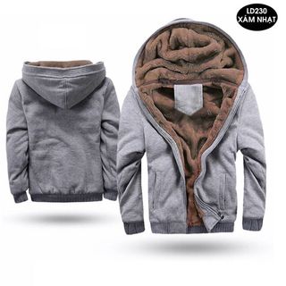 Áo khoác nỉ lông xám