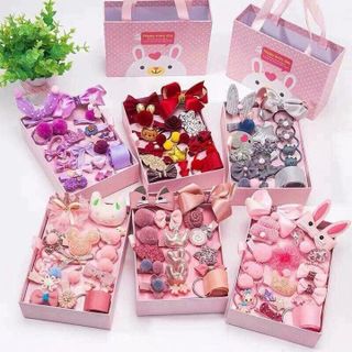 Sét Nơ Buộc Tóc Cho Bé Gái Kèm Hộp