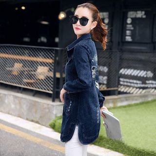 ÁO KHOÁC JEAN NỮ MÀU XANH ĐẬM AK610