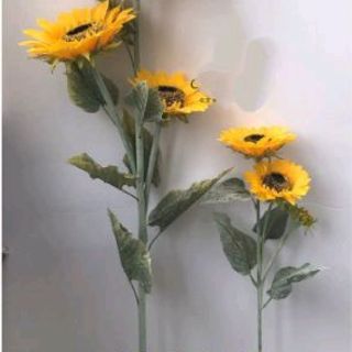 Hoa giả - Hoa Hướng Dương Cành 3 Bông To Đại Bán Sỉ- Hoa Giả