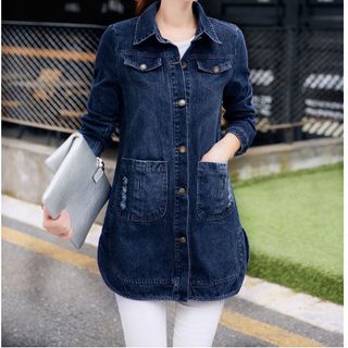 ÁO KHOÁC JEAN NỮ MÀU XANH ĐẬM AK610