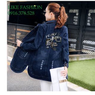 ÁO KHOÁC JEAN NỮ MÀU XANH ĐẬM AK610