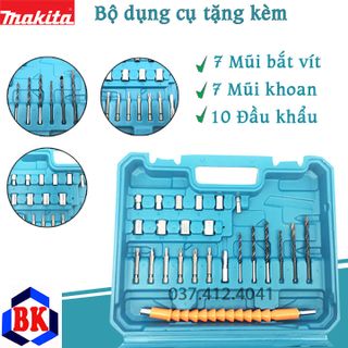 MÁY KHOAN MAKITA 21V CÓ BÚA CÓ PHỤ KIỆN 24 CHI TIẾT