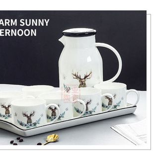 Bộ bình trà giữ nhiệt 6 cốc có khay