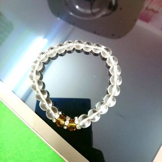 Vòng tay trong suốt mix pha lê