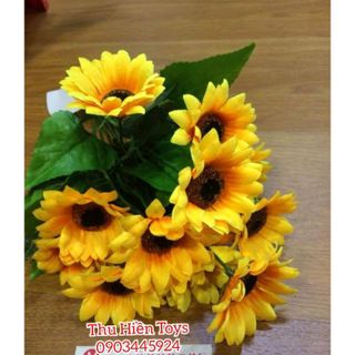Hoa Hướng Dương Lụa Bó Đại 12 Bông- Hoa Giả