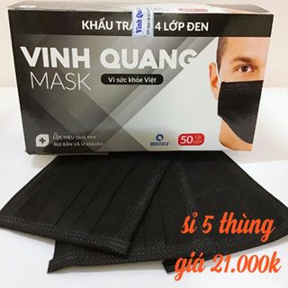 khẩu trang y tế đen 4 lớp giá sỉ