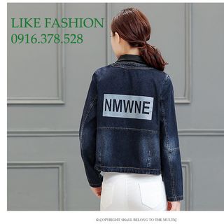 ÁO KHOÁC CỔ PHỐI DA LƯNG CHỮ NMWNE AK620