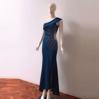 Đầm Dạ Hội Xẻ Tà Kết Ngọc Cao Cấp