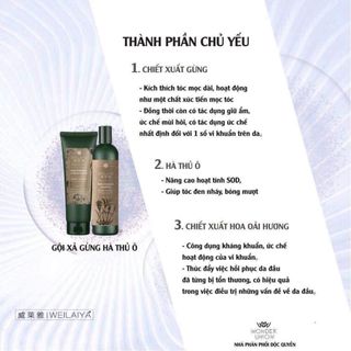 Cặp dầu gội xả gừng thuốc bắc dành cho tóc khô - trị rụng trị gàu