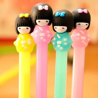 bút mực mẫu búp bê dễ thương mực màu đen