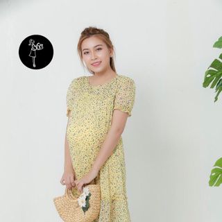 Đầm bầu voan hoa 2836