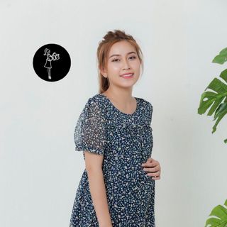 Đầm bầu voan hoa 2836