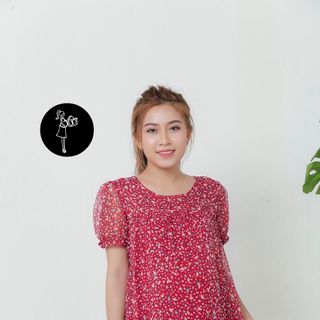 Đầm bầu voan hoa 2836
