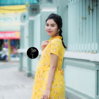 Đầm bầu suông lụa hoa 2850