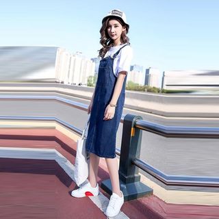 Đầm Yếm Phối Túi Trước Ngực Basic