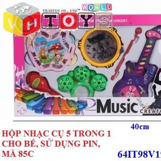 HỘP NHẠC CỤ 5 TRONG 1 CHO BÉ SỬ DỤNG PIN MÃ 85C giá sỉ